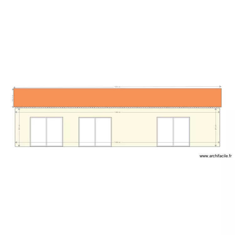 fa&ccedil;ade sud. Plan de 