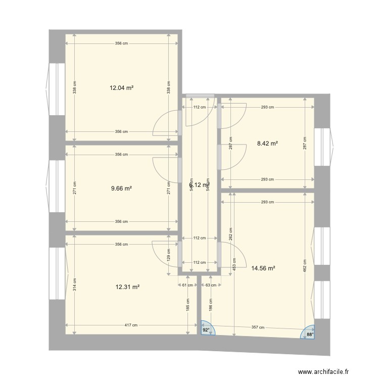 1 ETAGE GAUICHE VILLE GOETZ. Plan de 0 pièce et 0 m2