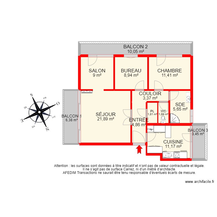 BI 14381 - . Plan de 14 pièces et 106 m2