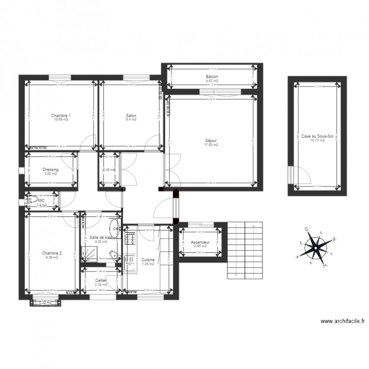 Plan appartement Georgette Boussole. Plan de 0 pièce et 0 m2