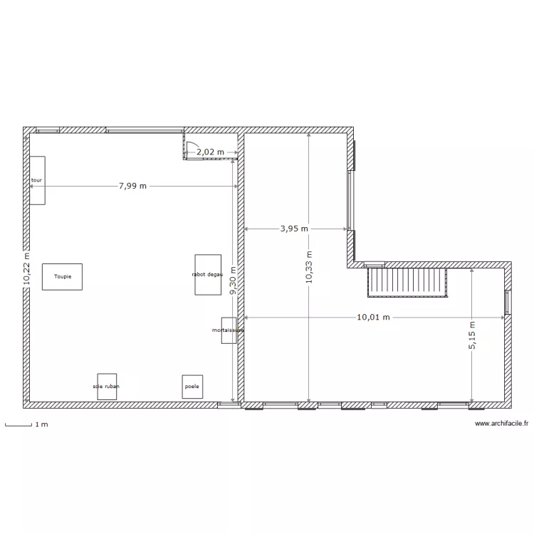 atelier plus appartement. Plan de 