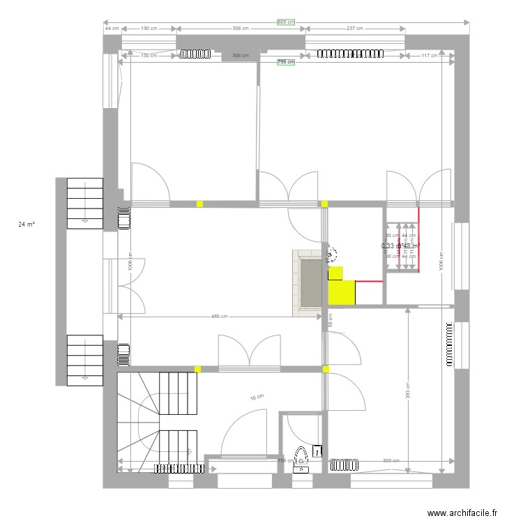 Hippolyte PINAUD rez de chaussée plan initial 03 07. Plan de 0 pièce et 0 m2