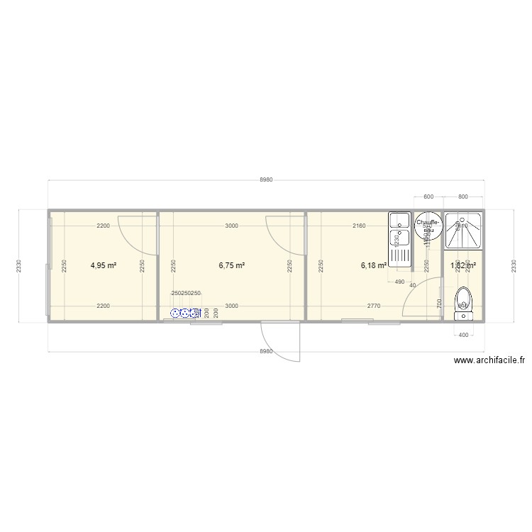 Plan1 Algeco Vouvray. Plan de 0 pièce et 0 m2
