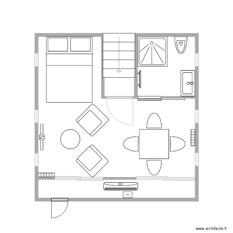 logement marinier. Plan de 0 pièce et 0 m2