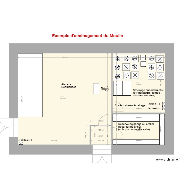 Moulin. Plan de 0 pièce et 0 m2