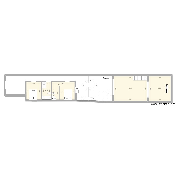 Llibertat avance. Plan de 5 pièces et 76 m2