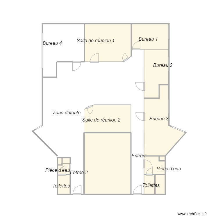 Croquis SCI ANATOLE BONNAC. Plan de 13 pièces et 19 m2