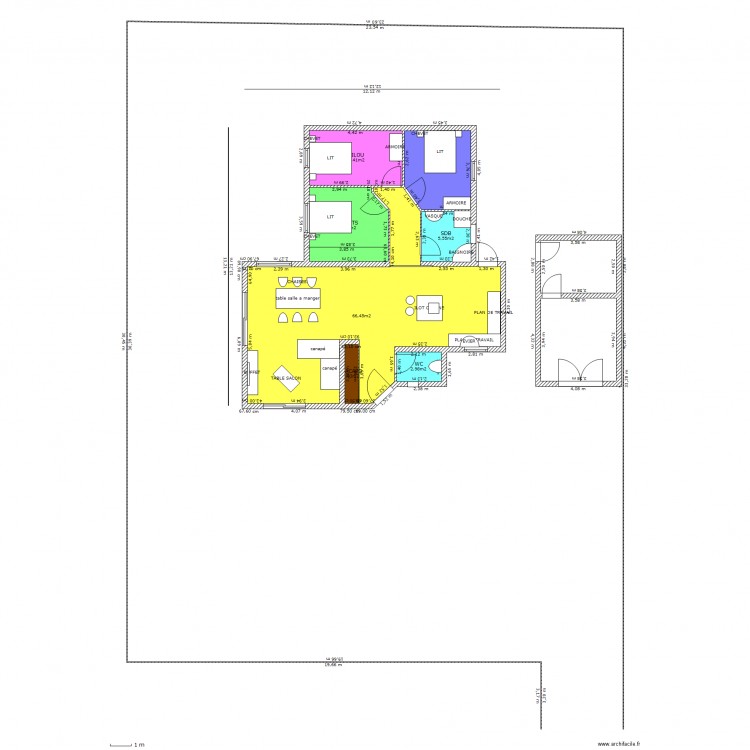 MAISON SUR TERRAIN PROJET PRINQUIAU MODIF EMPLACEMENT. Plan de 0 pièce et 0 m2