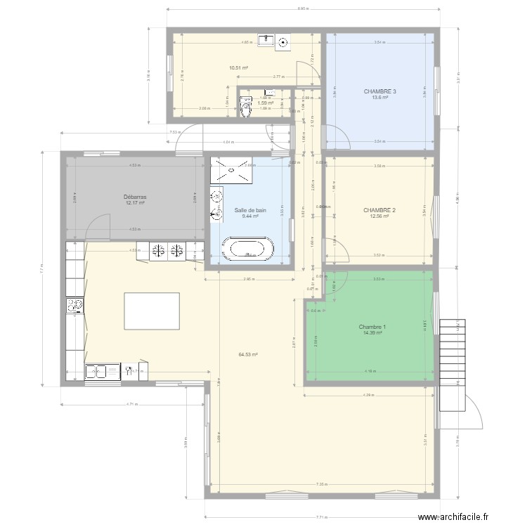 extension DERRIERE 4. Plan de 0 pièce et 0 m2