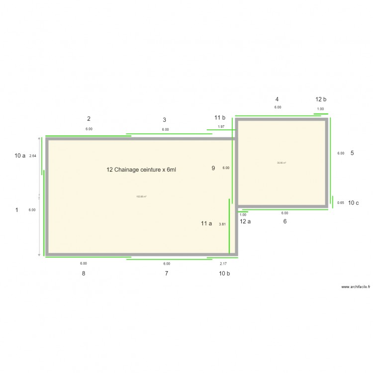 Plan Laurent Chainage ceinture. Plan de 0 pièce et 0 m2