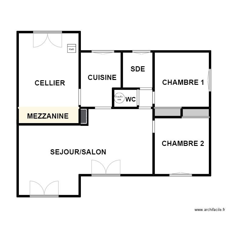 DOUDOU. Plan de 11 pièces et 77 m2