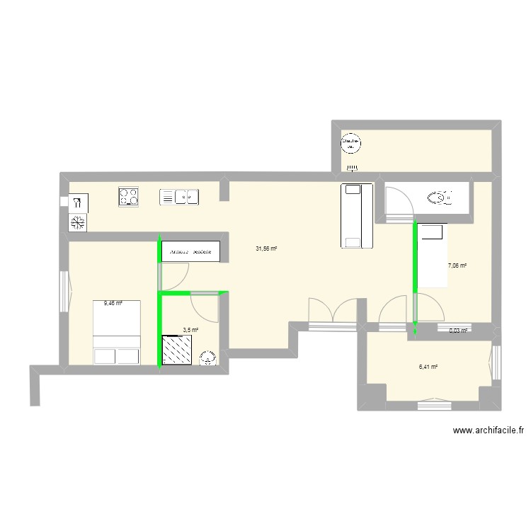 lemoine projet3. Plan de 10 pièces et 66 m2