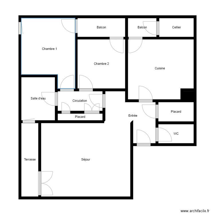 0109A105LG021. Plan de 15 pièces et 88 m2