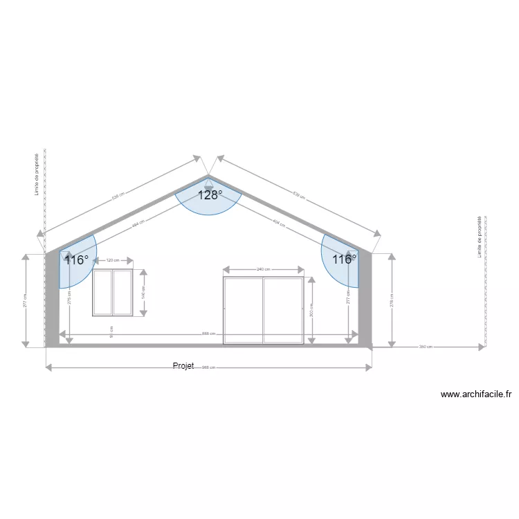 Fa&ccedil;ade nord est. Plan de 
