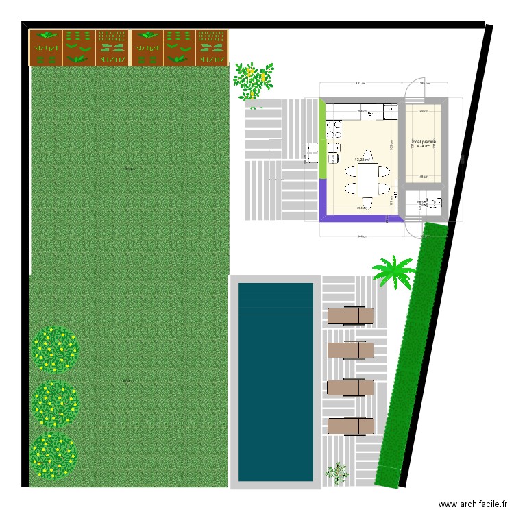 Plan pool house 2. Plan de 0 pièce et 0 m2