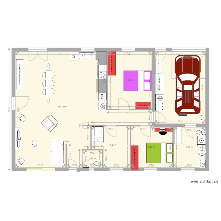 maison crev . Plan de 0 pièce et 0 m2