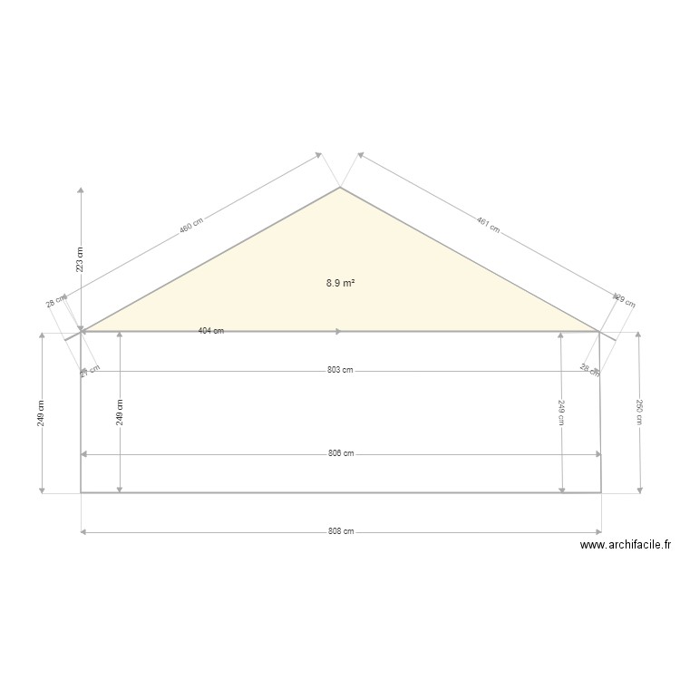 facade sud. Plan de 0 pièce et 0 m2