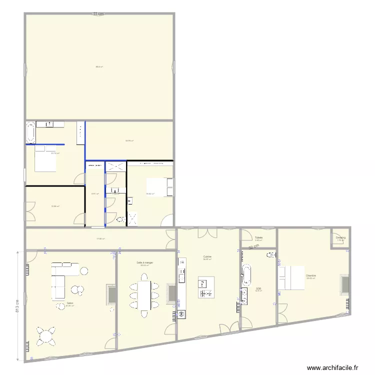 Plancher chai. Plan de 