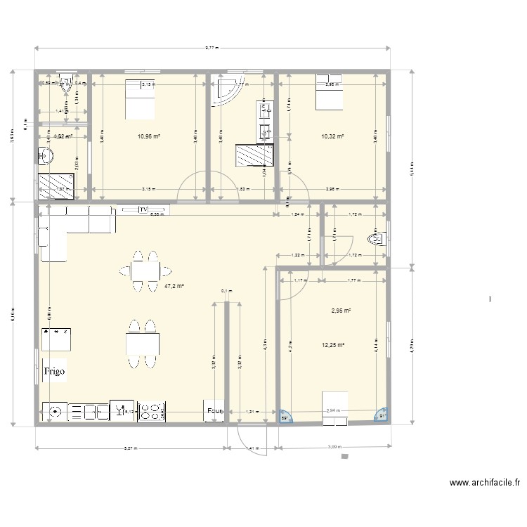 Maison Chemin Bois de Camphre b - Plan 6 pièces 88 m2 dessiné par kcitys