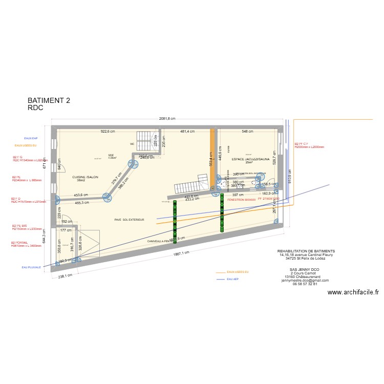 BAT 2 RDC. Plan de 0 pièce et 0 m2
