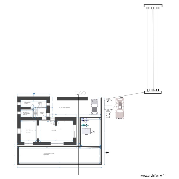 BERGERIE RDC FINAL. Plan de 4 pièces et 185 m2