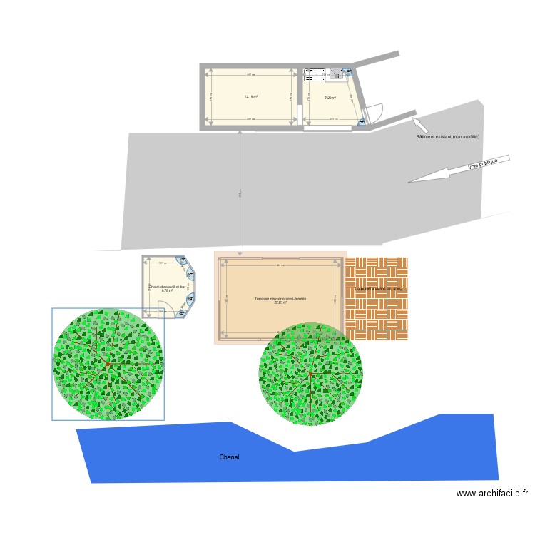 Carport et caburotes v2. Plan de 0 pièce et 0 m2