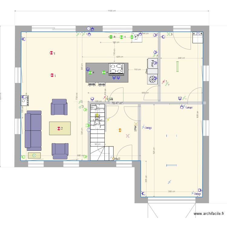 Plan cuisine finie électricité. Plan de 0 pièce et 0 m2