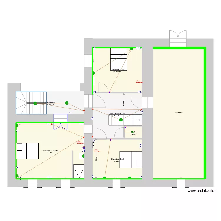 Rocles 1er Electricit&eacute;. Plan de 