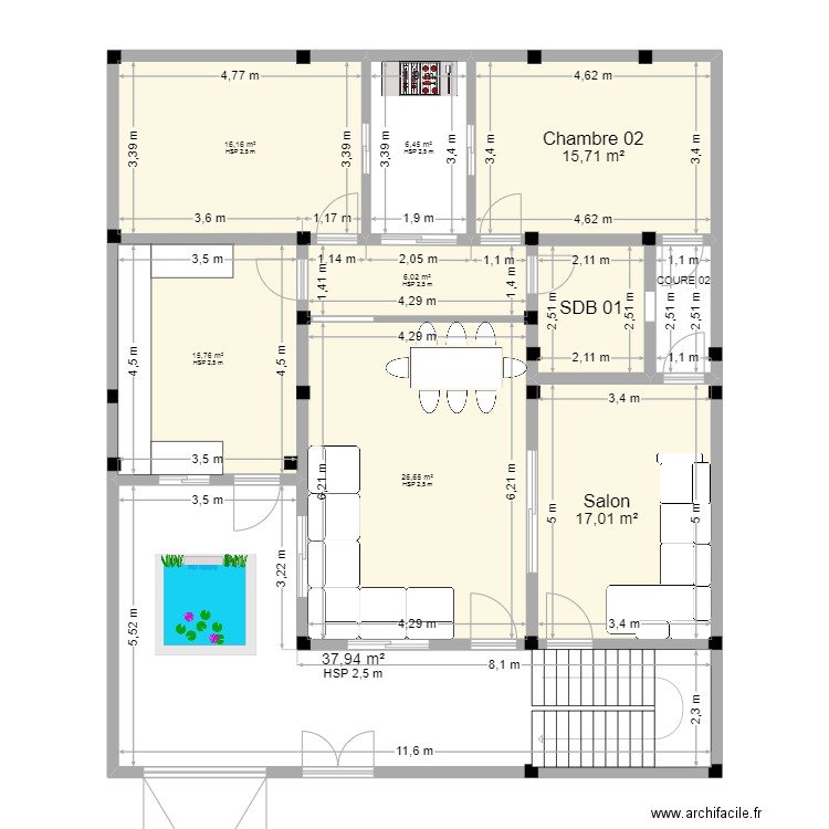 plans03. Plan de 10 pièces et 150 m2