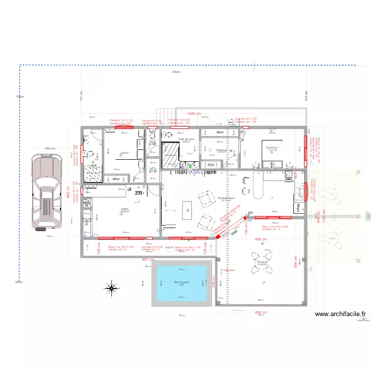 la Balinaise Brique 2 - N&B. Plan de la Balinaise Brique 2 - N&B. Plan de