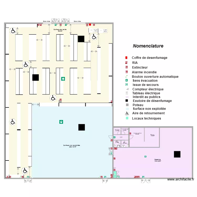 Stock Prive JOIGNY apr&egrave;s projet. Plan de 