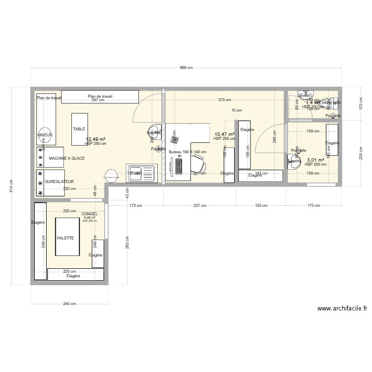 PLAN CUISINE 19/04/2023. Plan de 5 pièces et 33 m2