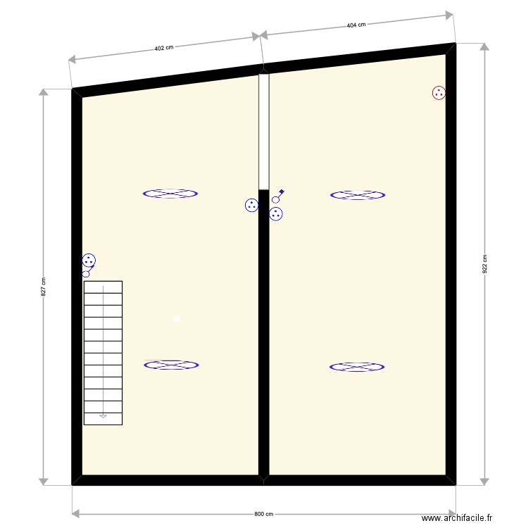 garage cote extérieure intérieure. Plan de 2 pièces et 62 m2