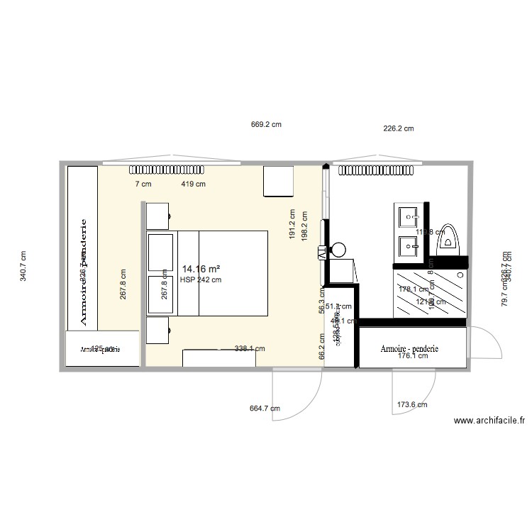 Chambre ML. Plan de 0 pièce et 0 m2