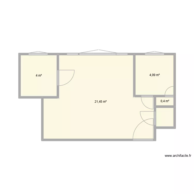 Studio 1er etage. Plan de 4 et 30 m² Studio 1er etage. Plan de 4 et 30 m²
