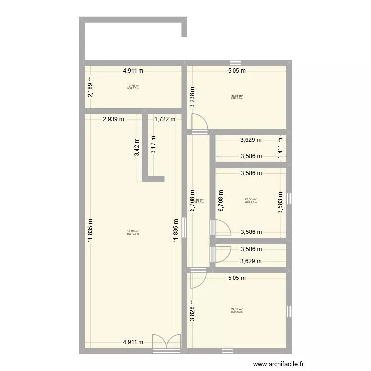 nouve. Plan de 6  et 134 m²