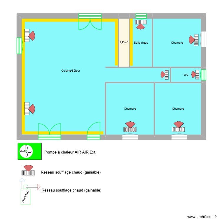 SAMMARUT Elliot - PROJET. Plan de 7 pièces et 80 m2