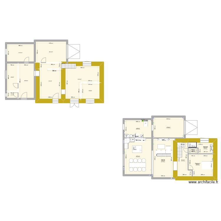 maison la marne. Plan de 16 pièces et 225 m2