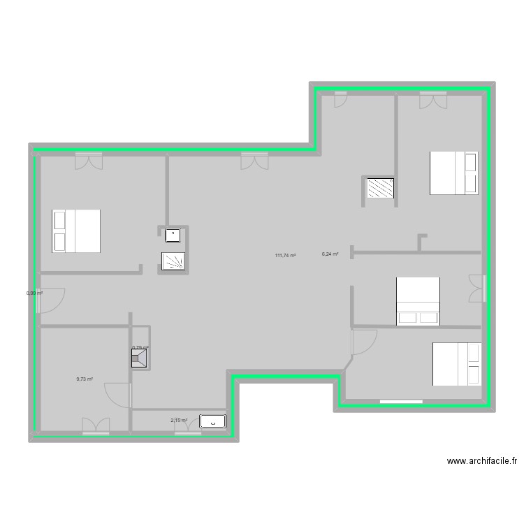 mathis lonchamp 2. Plan de 6 pièces et 132 m2