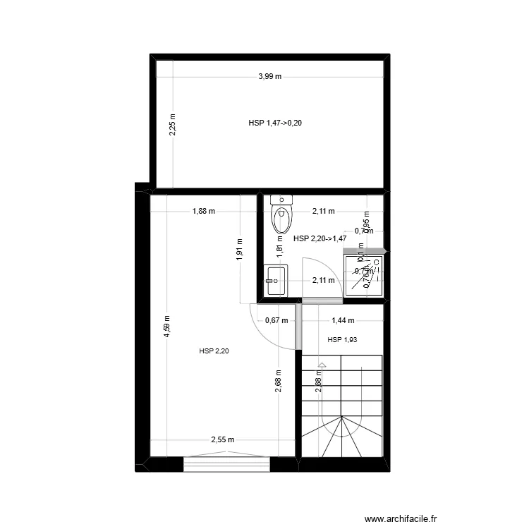 Pontisse  2&egrave;me &eacute;tage. Plan de 