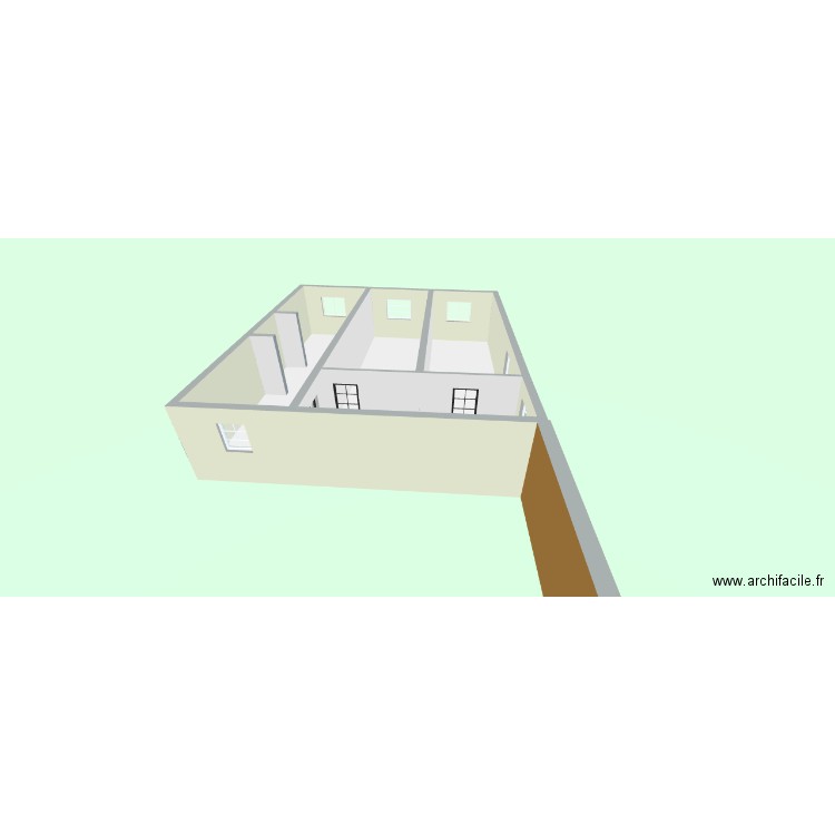 Grange 1 Etage et toit. Plan de 2 pièces et 91 m2