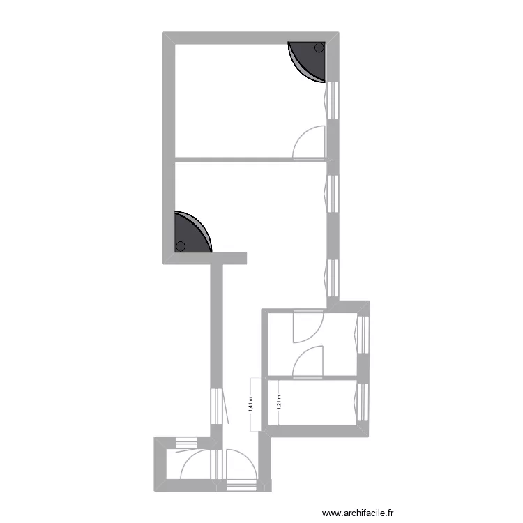 Plan 6eme. Plan de 1  et 1 m²