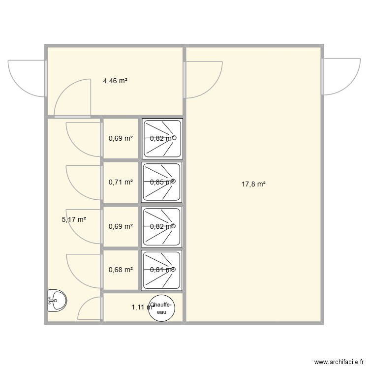 Iscal. Plan de 12 pièces et 35 m2