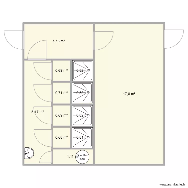 Iscal. Plan de 12 pièces et 35 m²