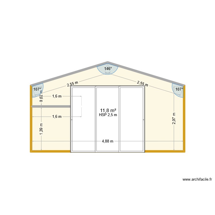 cabane face. Plan de 0 pièce et 0 m2