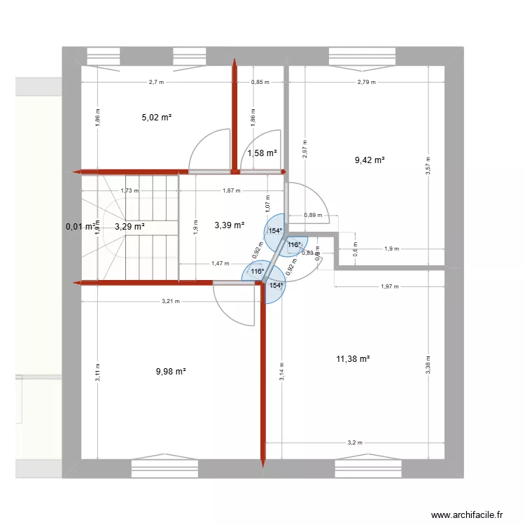 Maison avec bonnes c&ocirc;tes proposition Pierre. Plan de 
