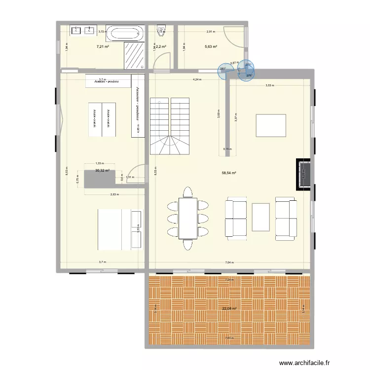 RDC dimensions. Plan de 7 et 126 m² RDC dimensions. Plan de 7 et 126 m²