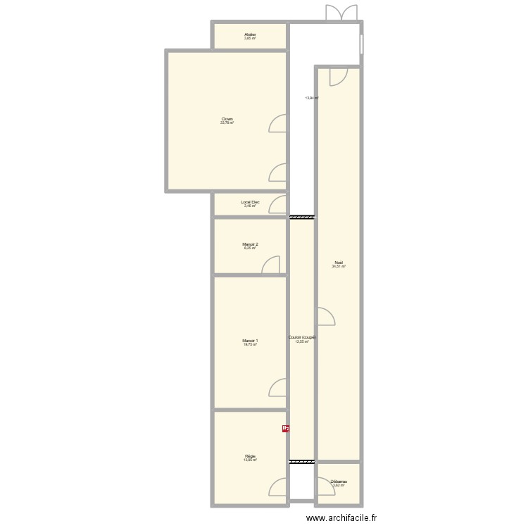 Noel Manoir. Plan de 10 pièces et 148 m2