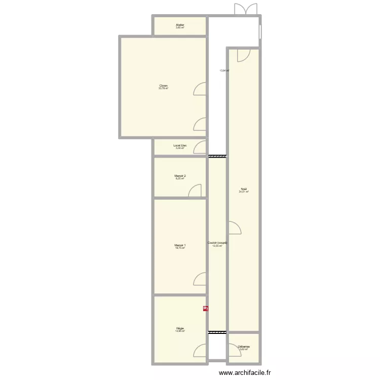 Noel Manoir. Plan de 10 pièces et 148 m²