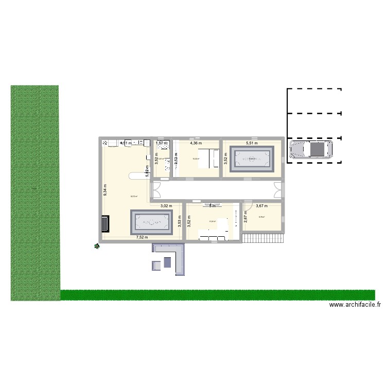 maison. Plan de 6 pièces et 120 m2